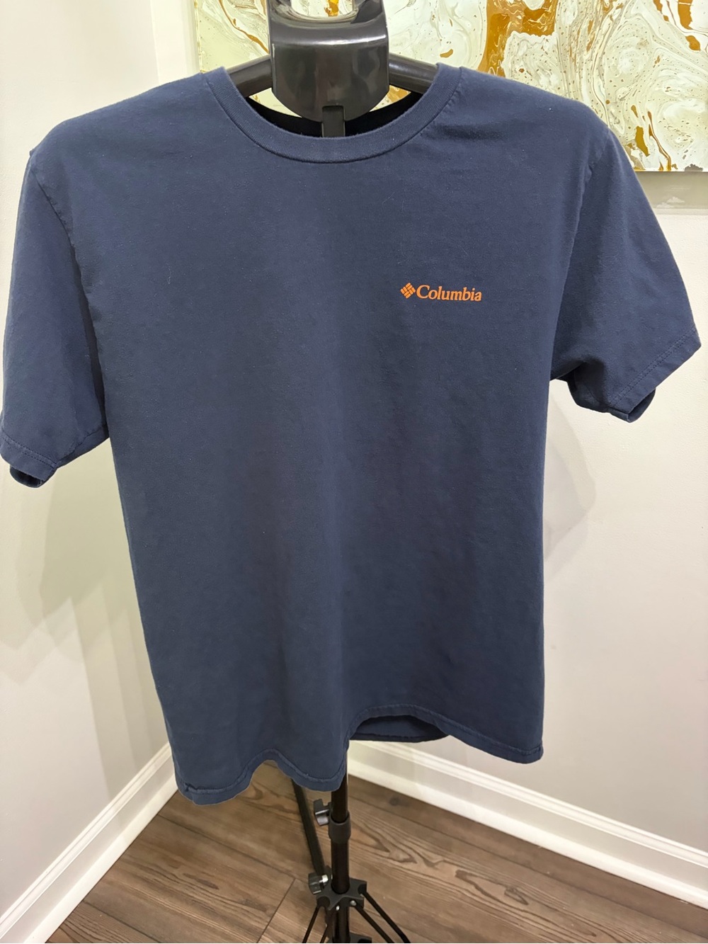 Columbia Navy Short-Sleeve Tee with Orange Logo